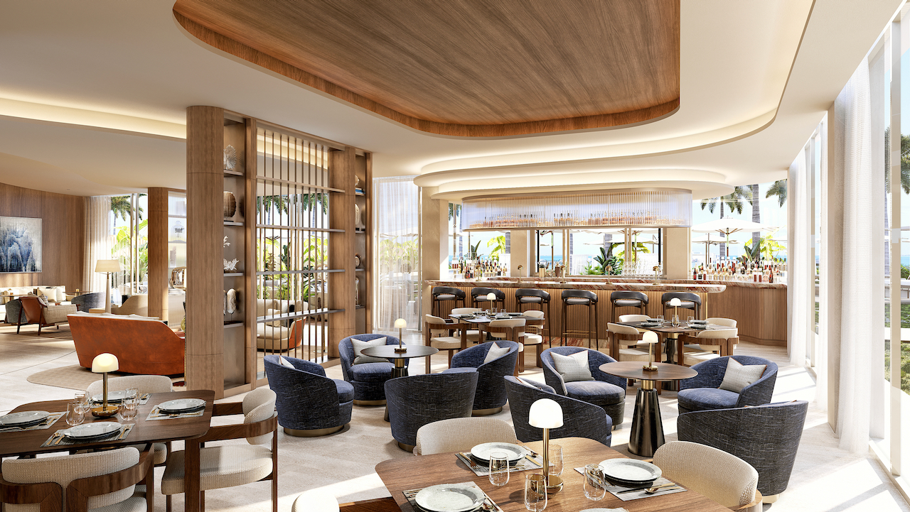 Gourmet restaurant and cocktail bar with waterfront terrace